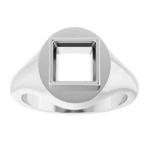 Platinum 7x7 mm Square Bezel-Set Ring Mounting – image 6