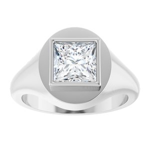 Sterling Silver 7x7 mm Square Bezel-Set Ring Mounting – image 5
