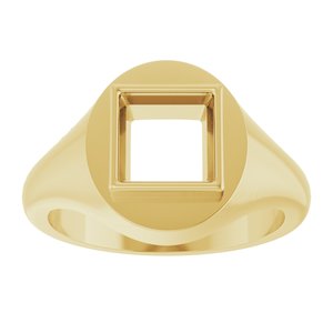 14K Yellow Gold 7x7 mm Square Bezel-Set Ring Mounting – image 6