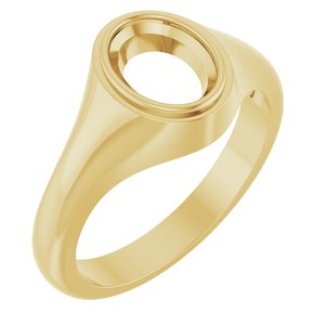 10K Yellow Gold 8.5x6.5 mm Oval Bezel-Set Ring Mounting – image 2