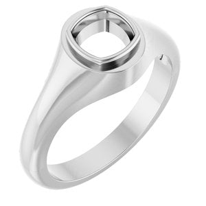 18K White Gold 6x6 mm Cushion Bezel-Set Ring Mounting – image 2