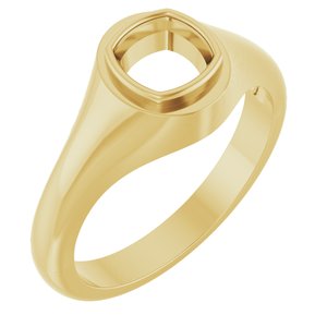 18K Yellow Gold 6x6 mm Cushion Bezel-Set Ring Mounting – image 2