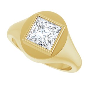 14K Yellow Gold 7x7 mm Square Bezel-Set Ring Mounting – image 8