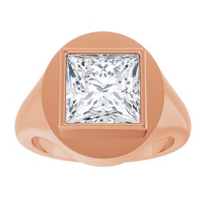 10K Rose Gold 9x9 mm Square Bezel-Set Ring Mounting – image 5