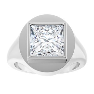 18K White Gold 9x9 mm Square Bezel-Set Ring Mounting – image 5