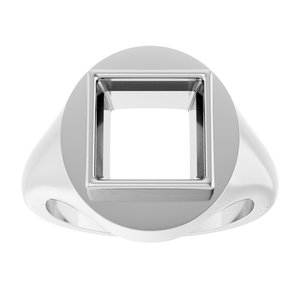 18K White Gold 9x9 mm Square Bezel-Set Ring Mounting – image 6