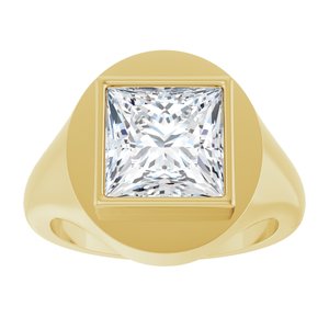 10K Yellow Gold 9x9 mm Square Bezel-Set Ring Mounting – image 5