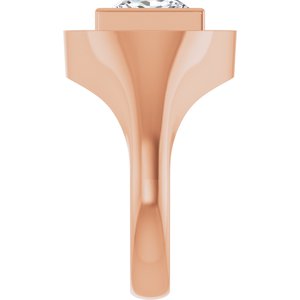 10K Rose Gold 9x9 mm Square Bezel-Set Ring Mounting – image 7