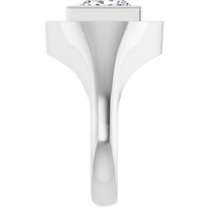 14K X1 White Gold 9x9 mm Square Bezel-Set Ring Mounting – image 7