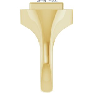 14K Yellow Gold 9x9 mm Square Bezel-Set Ring Mounting – image 7