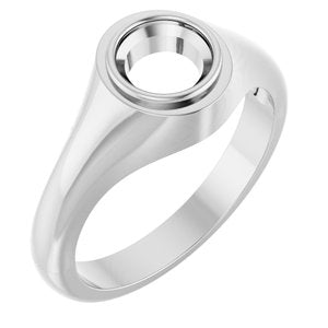 Sterling Silver 6.5 mm Round Bezel-Set Ring Mounting – image 2