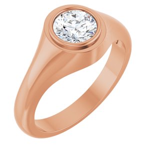 14K Rose Gold 6.5 mm Round Bezel-Set Ring Mounting
