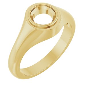 14K Yellow Gold 6.5 mm Round Bezel-Set Ring Mounting – image 2