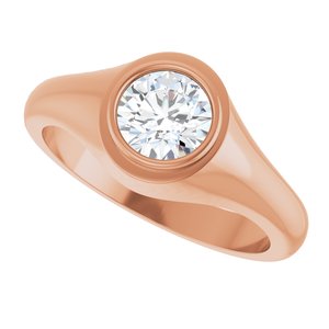 18K Rose Gold 6.5 mm Round Bezel-Set Ring Mounting – image 8