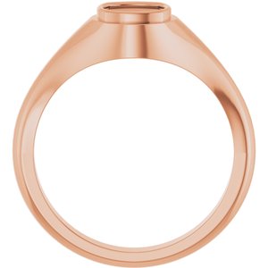 10K Rose Gold 6x6 mm Cushion Bezel-Set Ring Mounting – image 4