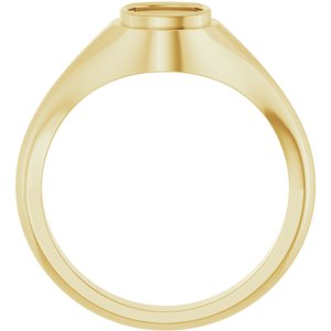 14K Yellow Gold 6x6 mm Cushion Bezel-Set Ring Mounting – image 4