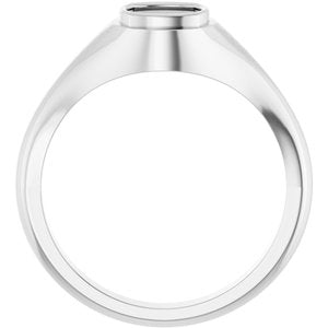 10K White Gold 6x6 mm Cushion Bezel-Set Ring Mounting – image 4