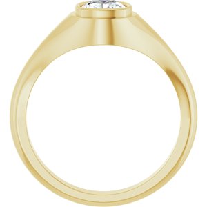 18K Yellow Gold 6x6 mm Cushion Bezel-Set Ring Mounting – image 3