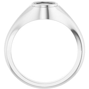 10K White Gold 6.5 mm Round Bezel-Set Ring Mounting – image 4