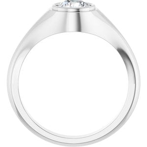 14K White Gold 6.5 mm Round Bezel-Set Ring Mounting – image 3