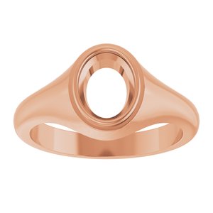 18K Rose Gold 8.5x6.5 mm Oval Bezel-Set Ring Mounting – image 6