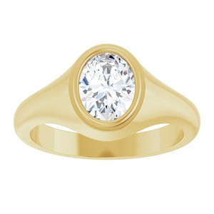 14K Yellow Gold 8.5x6.5 mm Oval Bezel-Set Ring Mounting – image 5