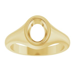 10K Yellow Gold 8.5x6.5 mm Oval Bezel-Set Ring Mounting – image 6