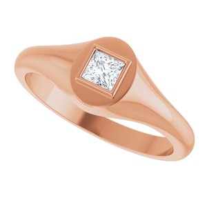 10K Rose Gold 3.5x3.5 mm Square Bezel-Set Ring Mounting – image 8