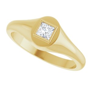 18K Yellow Gold 3.5x3.5 mm Square Bezel-Set Ring Mounting – image 8