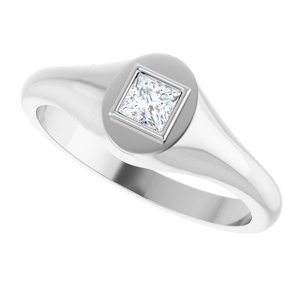 Continuum Sterling Silver 3.5x3.5 mm Square Bezel-Set Ring Mounting – image 8