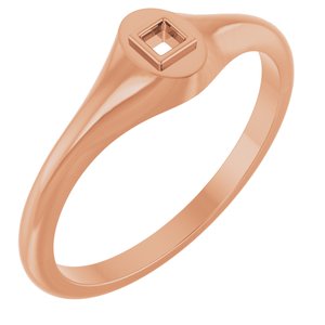 10K Rose Gold 2x2 mm Square Bezel-Set Ring Mounting – image 2