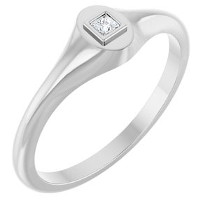 Platinum 2x2 mm Square Bezel-Set Ring Mounting