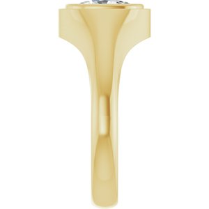 10K Yellow Gold 8.5x6.5 mm Elongated Cushion Bezel-Set Ring Mounting – image 7