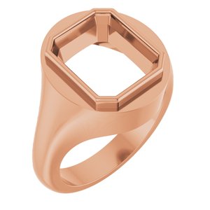 18K Rose Gold 12x10 mm Emerald Bezel-Set Ring Mounting – image 2