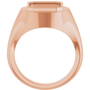 10K Rose Gold 12x10 mm Emerald Bezel-Set Ring Mounting – image 4