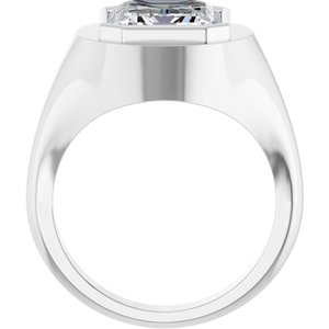 Platinum 12x10 mm Emerald Bezel-Set Ring Mounting – image 3