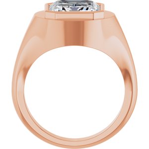 18K Rose Gold 12x10 mm Emerald Bezel-Set Ring Mounting – image 3