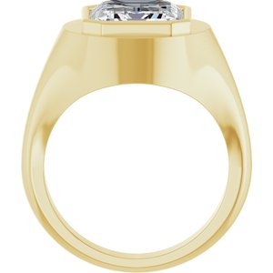 10K Yellow Gold 12x10 mm Emerald Bezel-Set Ring Mounting – image 3