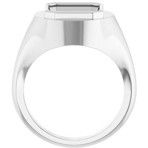 Platinum 12x10 mm Emerald Bezel-Set Ring Mounting – image 4