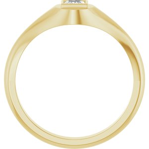 18K Yellow Gold 3.5x3.5 mm Square Bezel-Set Ring Mounting – image 3