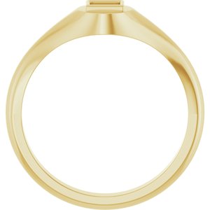 18K Yellow Gold 3.5x3.5 mm Square Bezel-Set Ring Mounting – image 4