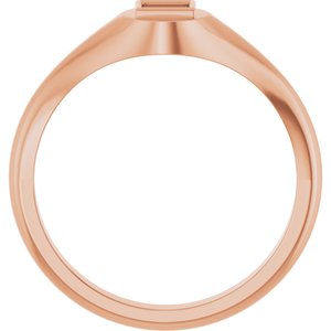 18K Rose Gold 3.5x3.5 mm Square Bezel-Set Ring Mounting – image 4