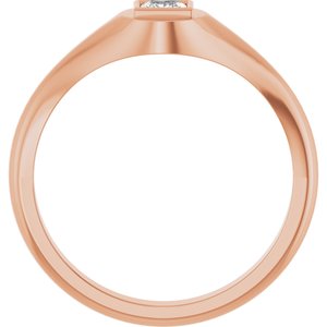 14K Rose Gold 3.5x3.5 mm Square Bezel-Set Ring Mounting – image 3