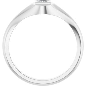 18K White Gold 3.5x3.5 mm Square Bezel-Set Ring Mounting – image 3