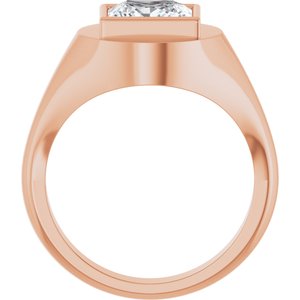 14K Rose Gold 8x8 mm Square Bezel-Set Ring Mounting – image 3