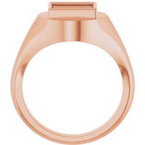 10K Rose Gold 8x8 mm Square Bezel-Set Ring Mounting – image 4