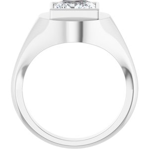 14K White Gold 8x8 mm Square Bezel-Set Ring Mounting – image 3