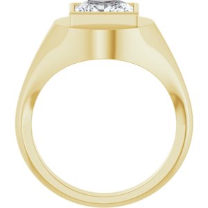 18K Yellow Gold 8x8 mm Square Bezel-Set Ring Mounting – image 3