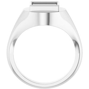 18K White Gold 8x8 mm Square Bezel-Set Ring Mounting – image 4