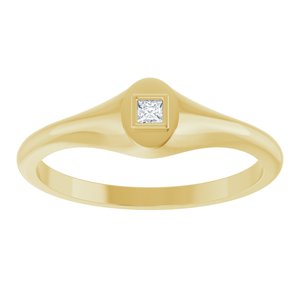 14K Yellow Gold 2x2 mm Square Bezel-Set Ring Mounting – image 5